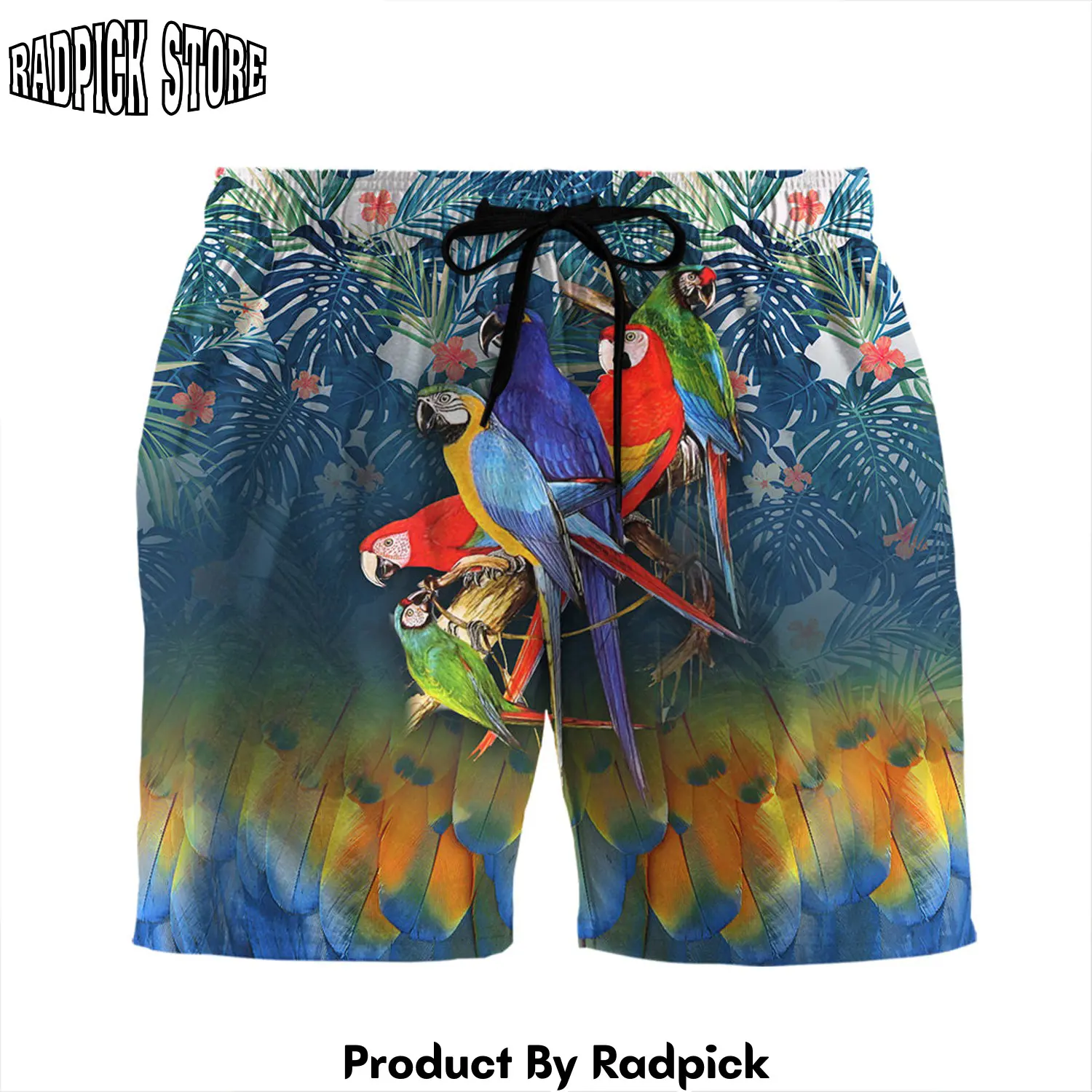 Radpick 3d parrot beach shorts rp631299